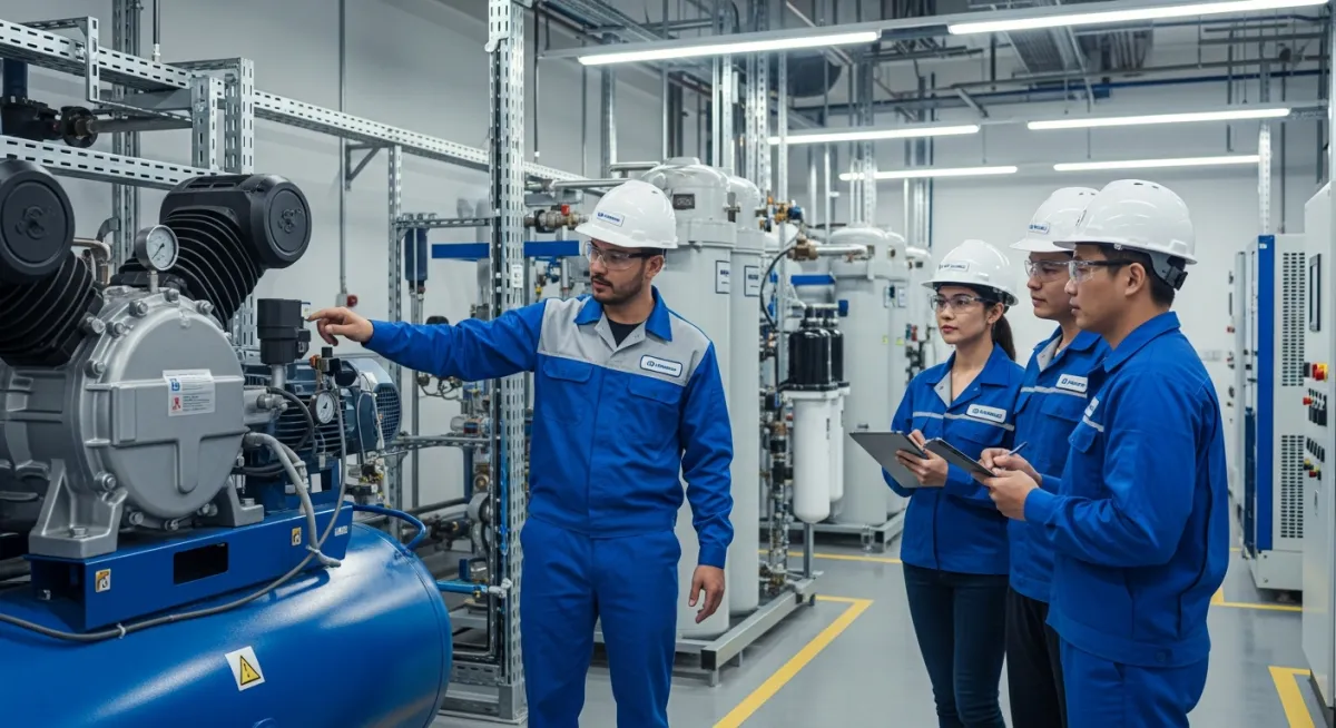 Técnico de ITG capacitando al equipo de planta